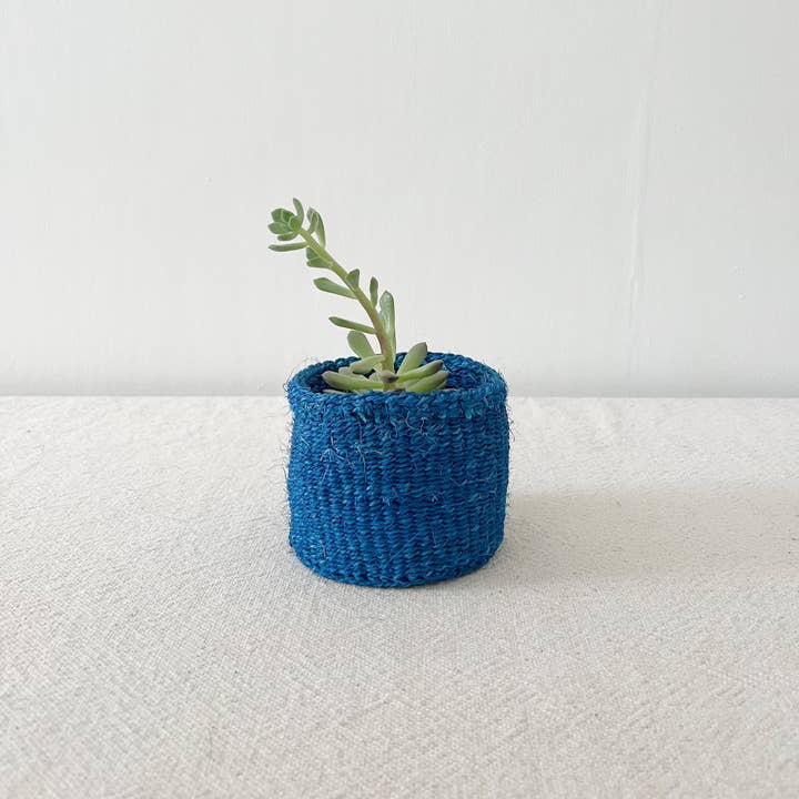 Amsha - Wholesale Plant Pot - Storage Plant Basket: Teal Blue