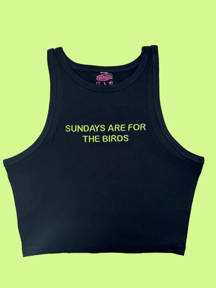 Totally Iced Out - Wholesale Tank Top - Women's - Sundays Are For The Birds Embroidered Tank Top or Baby Tee0