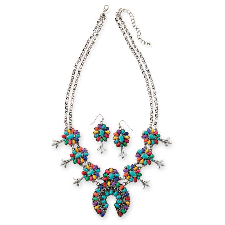 Burst Squash Blossom Necklace & Earrings for wholesale by Back in the Saddle