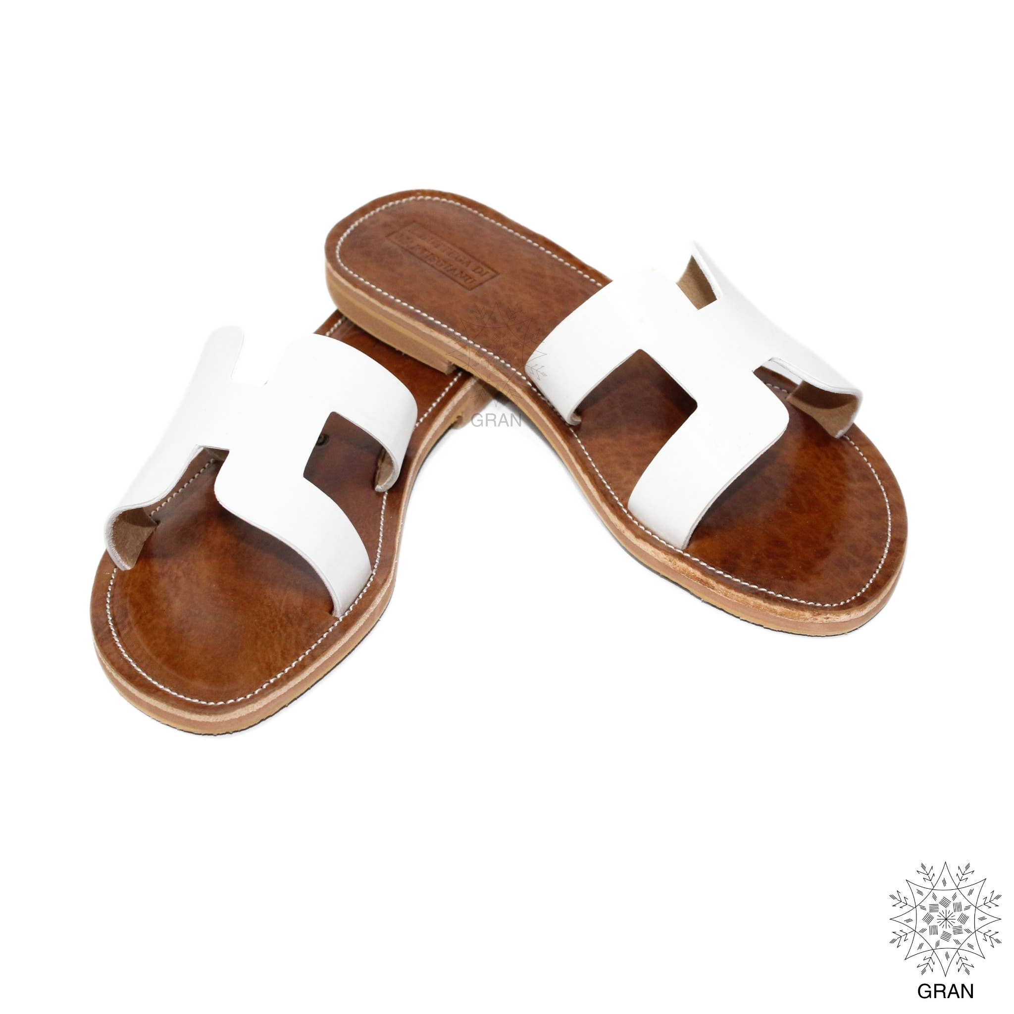 Gran Wholesale - Wholesale Sandals - Women's - White Leather Sandals, Comfortable Summer Slides, Footwear.12