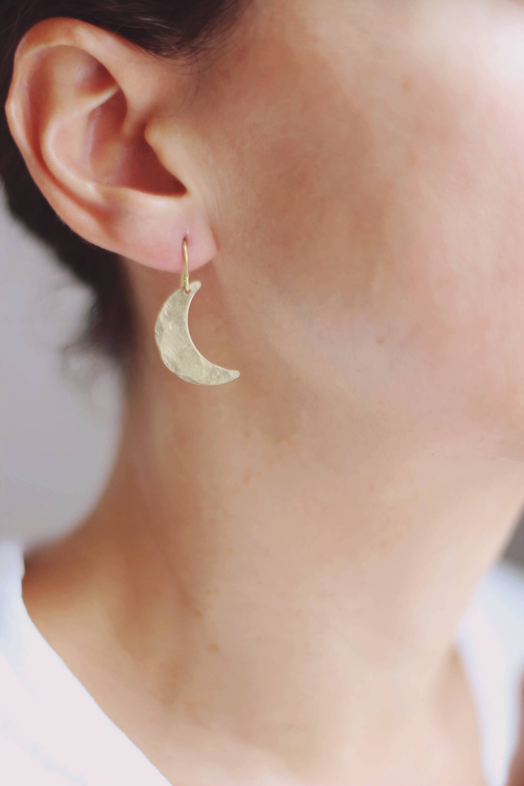 Rare Bird Co. + Pauline Stanley Studio - Wholesale Dangle Earrings - Hammered Moon Star Earrings1