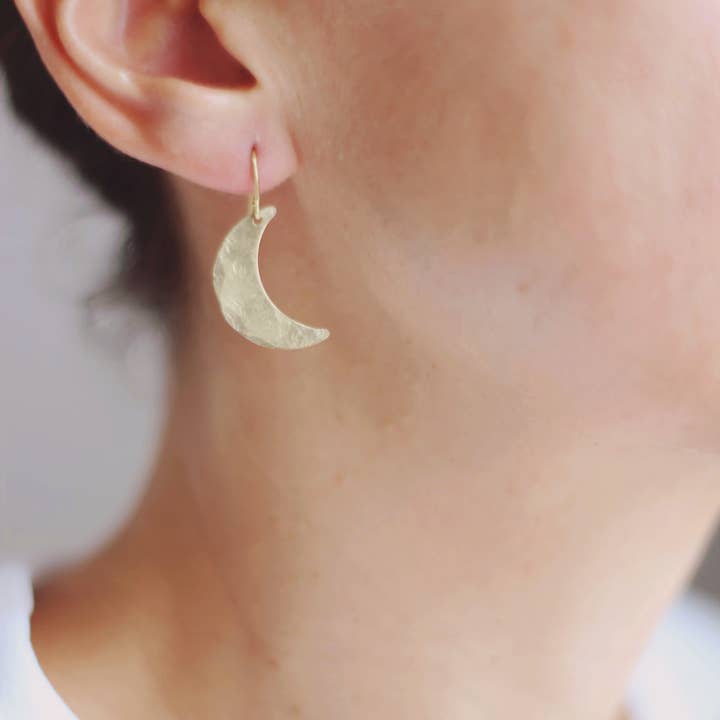 Rare Bird Co. + Pauline Stanley Studio - Wholesale Dangle Earrings - Hammered Moon Star Earrings1