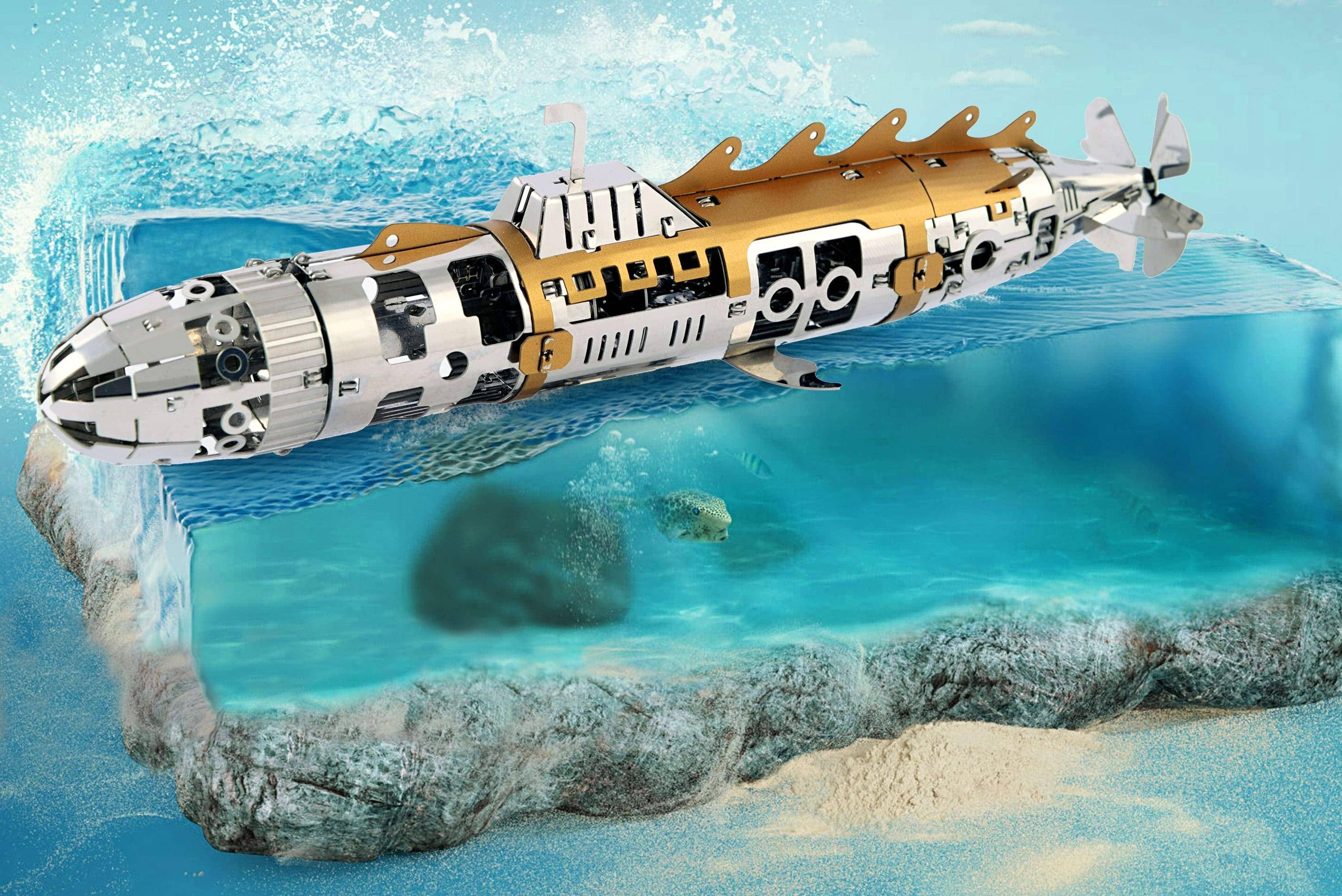 METAL-TIME INC. – Kit de artesanato DIY por atacado – Modelo DIY do Elusive Nautilus Submarine de Júlio Verne7