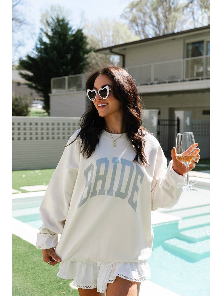 Girl Tribe Co - Wholesale Graphic Sweatshirt - Women's - Classic Bride Sweatshirt In Ivory3