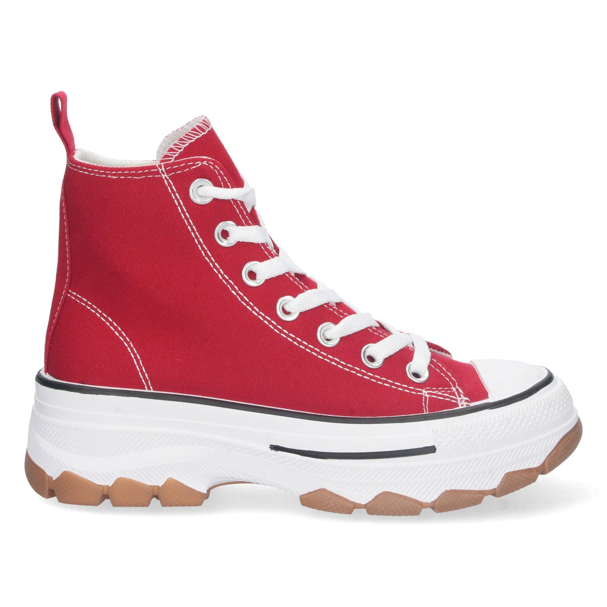 Brideluxe Mayorista - Wholesale Booties - Women's - Red High-Top Platform Sneakers for Women1