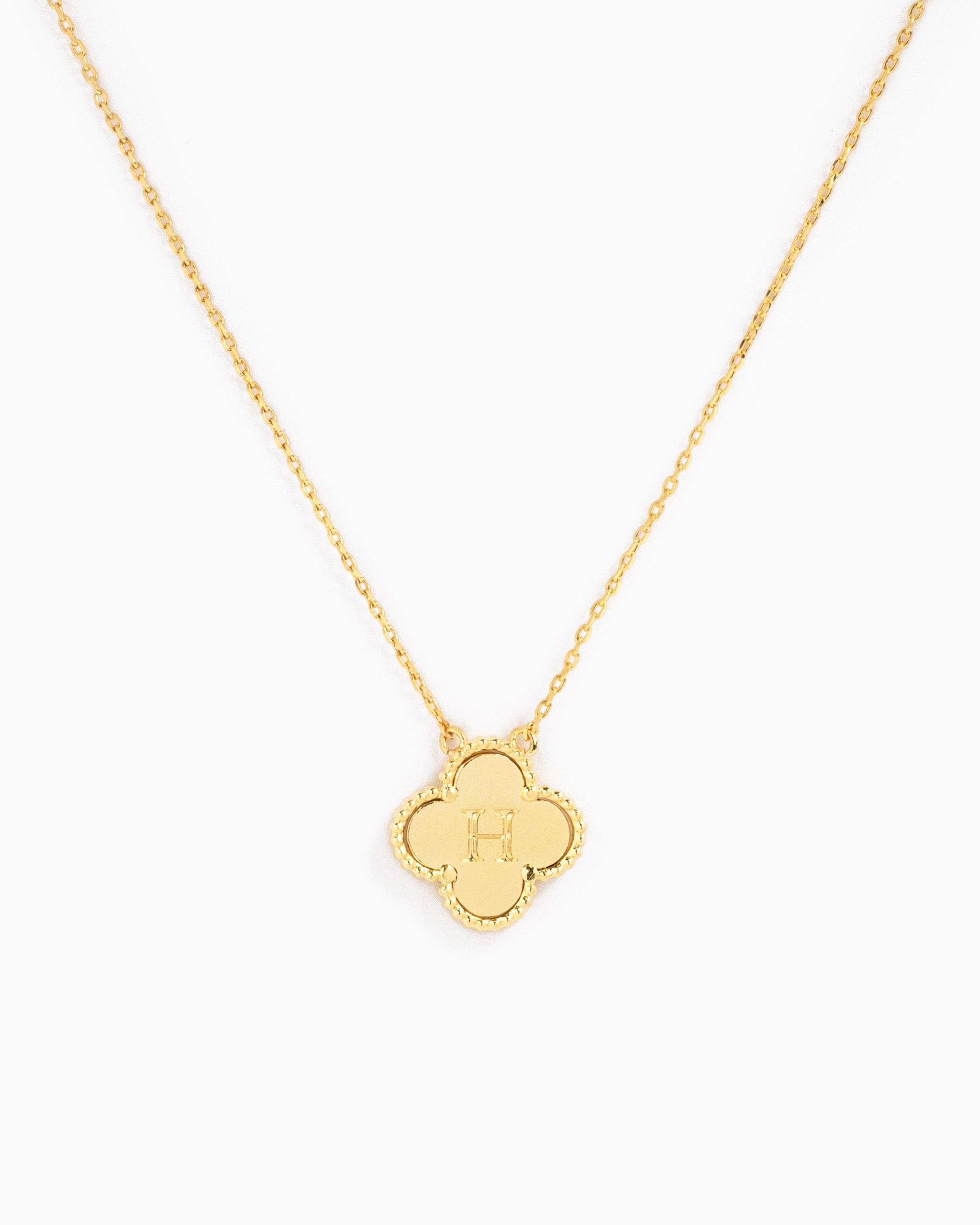 Sessori - Wholesale Pendant/Charm Necklace - Clover Letter Initial Pendant Necklace4