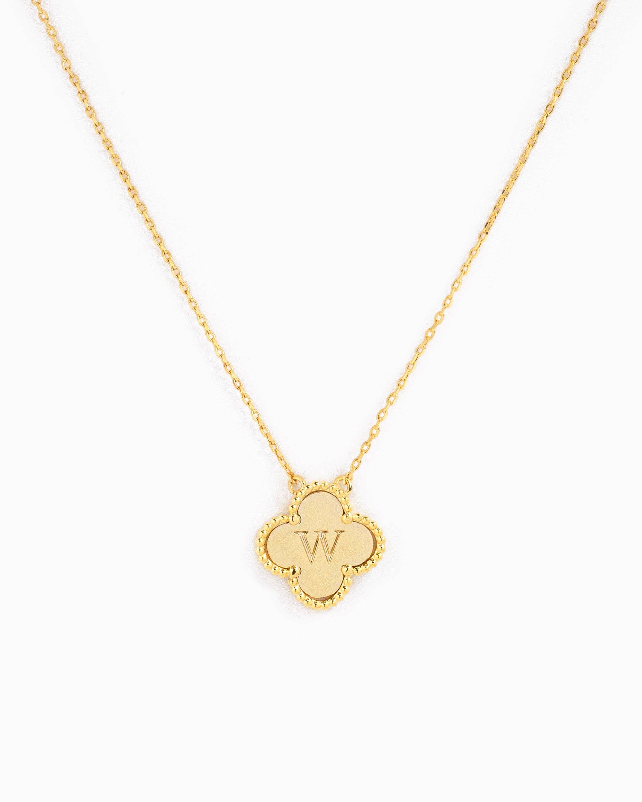 Sessori - Wholesale Pendant/Charm Necklace - Clover Letter Initial Pendant Necklace19