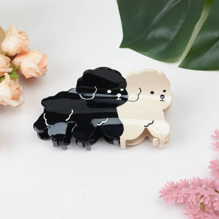 TheDivaSoap - Wholesale Hair Clip - Women's - Cute dog black and white color contrast hair claw clip