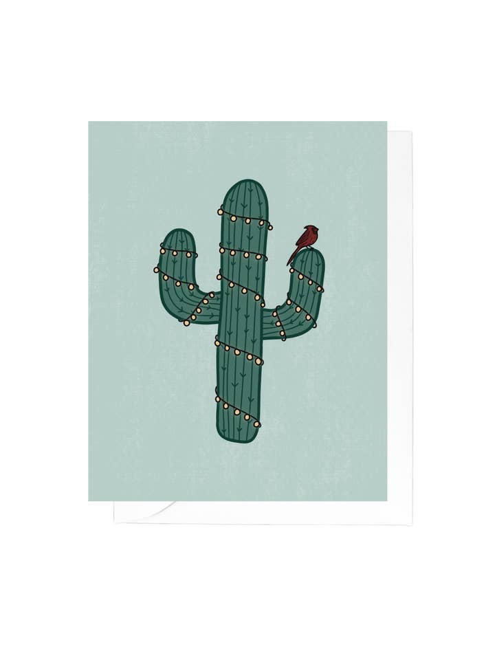 Carte de vœux de Noël Cactus Cardinal – Fête du désert pour la vente par Creative Kind