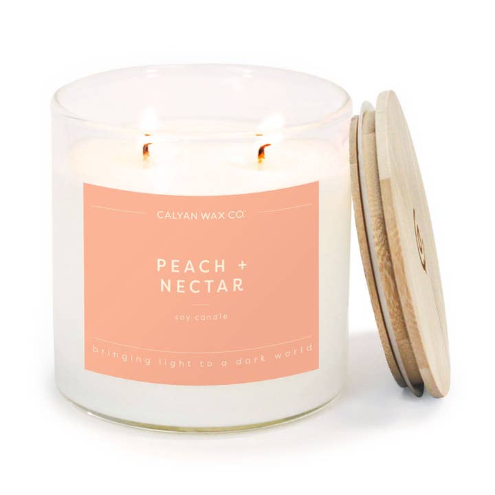 Pêssego + Néctar - Vela de Soja em Copo de Vidro Transparente por atacado de Calyan Wax Co.