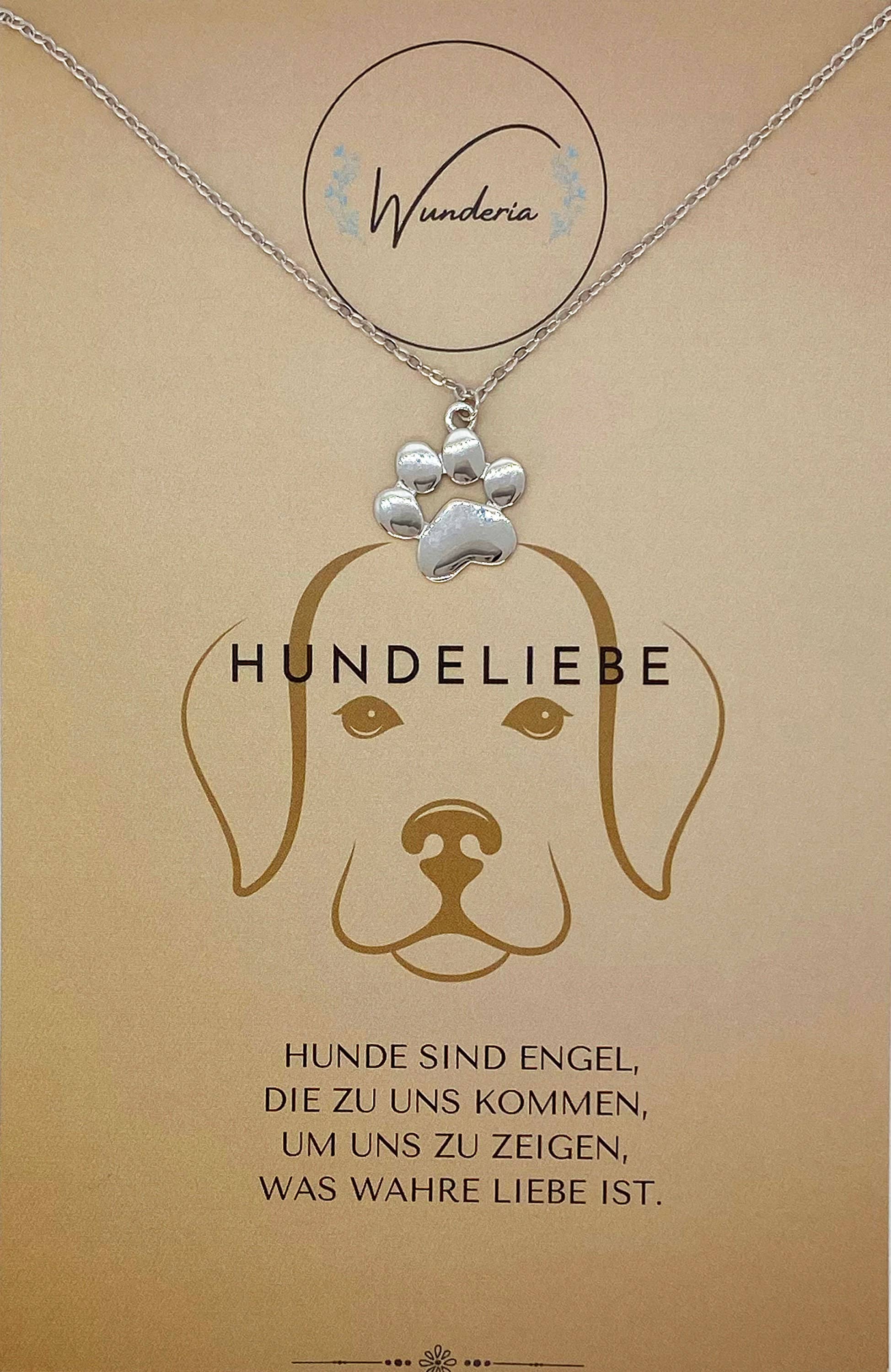 Wunderia – Colar pingente/pendente por atacado – Colar dog love de prata esterlina 925 com pingente pata de cachorro