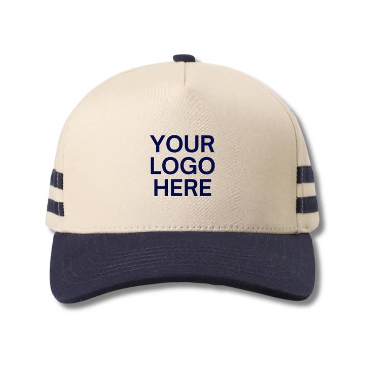 SD Merch Co. - Custom Embroidery - Wholesale Trucker hat – Unisex - Custom Split Striped Canvas Baseball Hat2