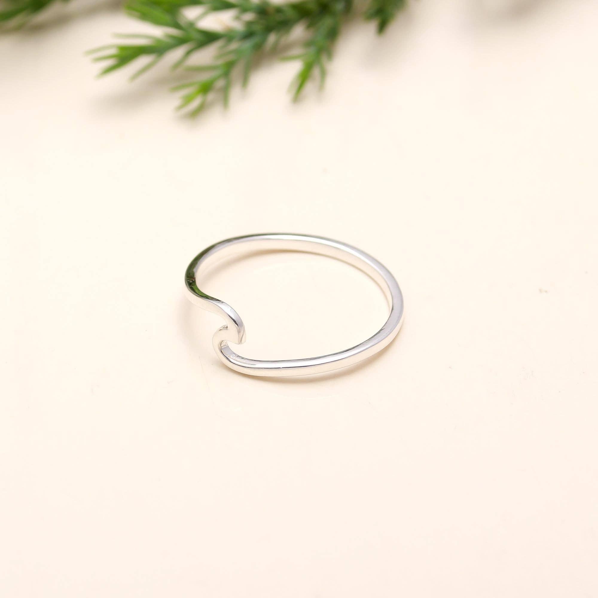 AG 925 JEWELLERY - Wholesale Band/Stacked Ring - 925 Silver Wave Ring2