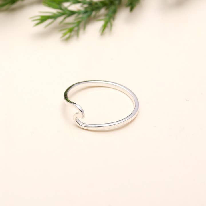 AG 925 JEWELLERY - Wholesale Band/Stacked Ring - 925 Silver Wave Ring2