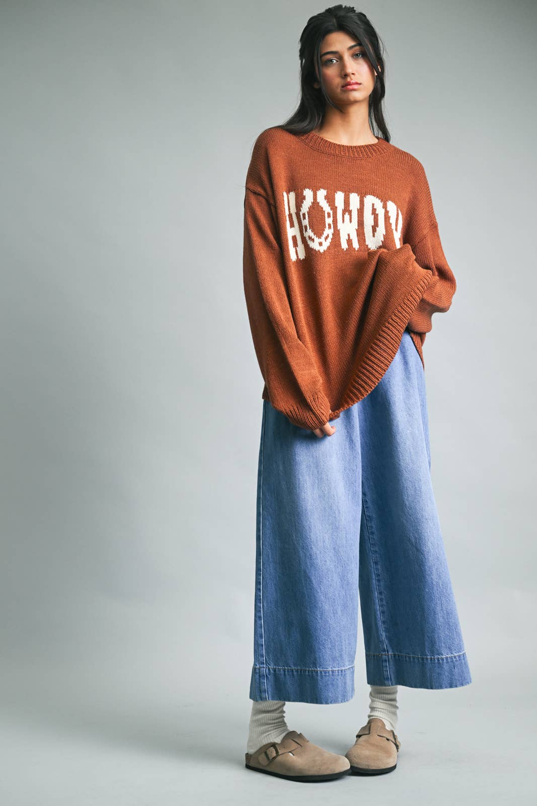 Wishlist Apparel - Wholesale Knit Sweater - Women's - HORSESHOE HOWDY KNIT SWEATER / WL25-114791