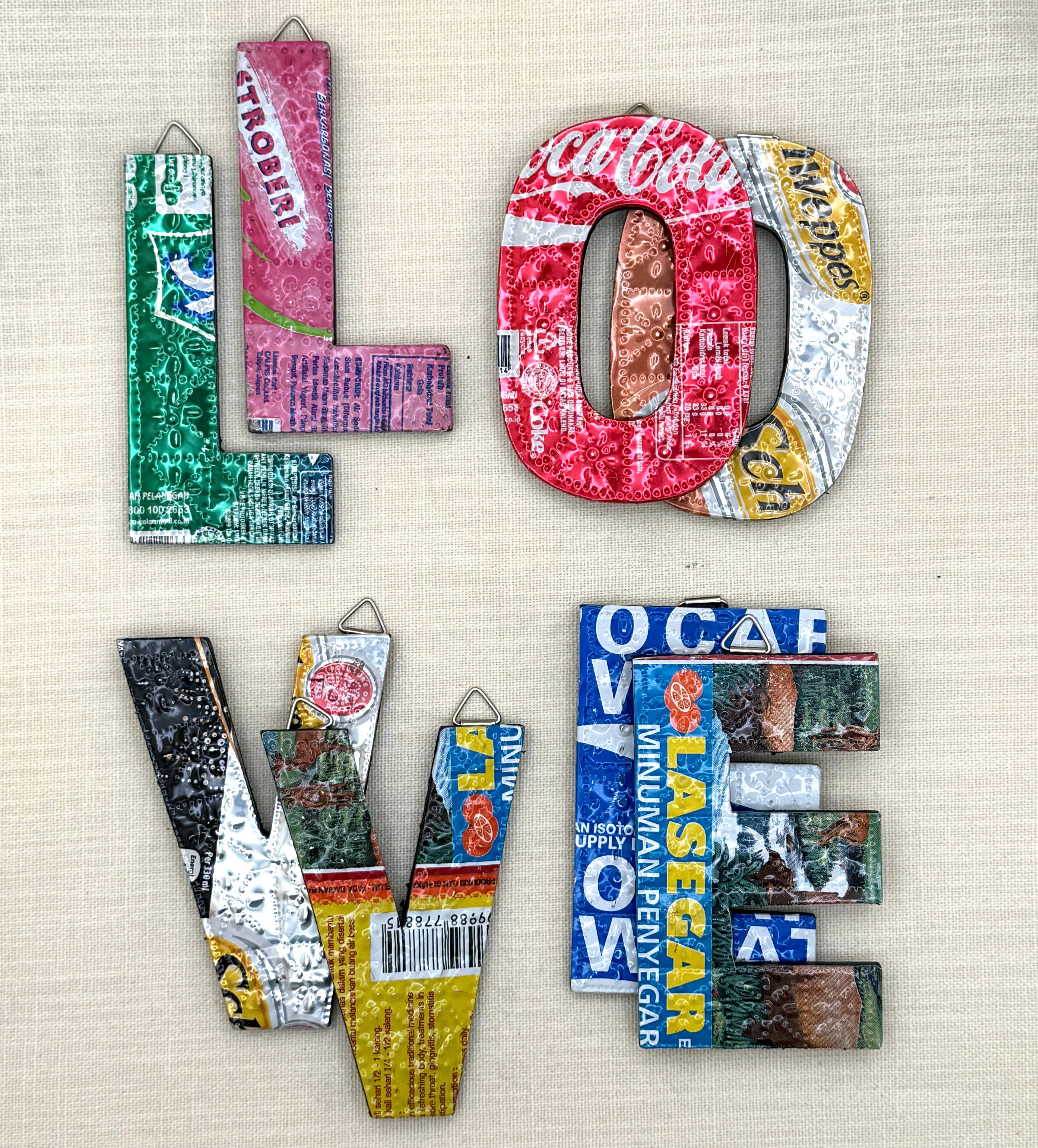 Tesoros Trading Company - Wholesale Wall Accent - LOVE Letters - Recycled Metal, Indonesia4