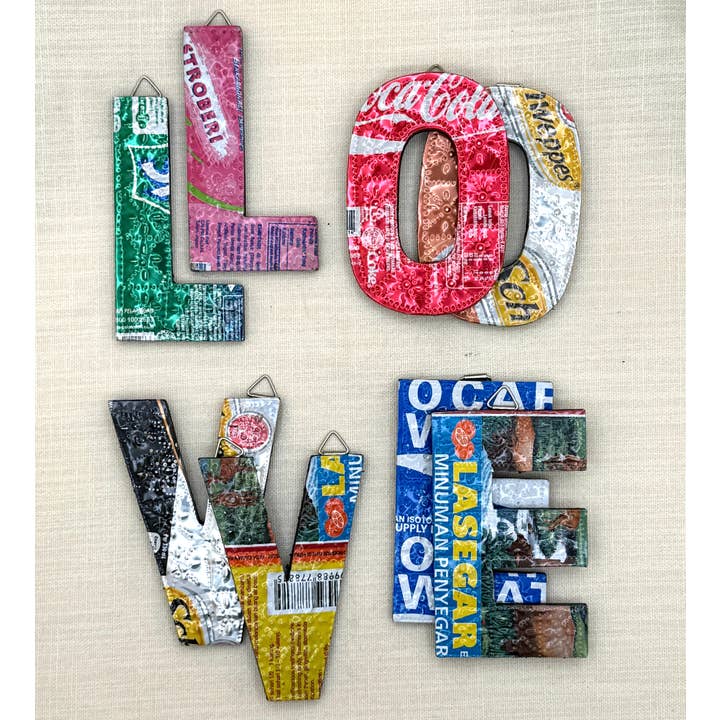 Tesoros Trading Company - Wholesale Wall Accent - LOVE Letters - Recycled Metal, Indonesia4