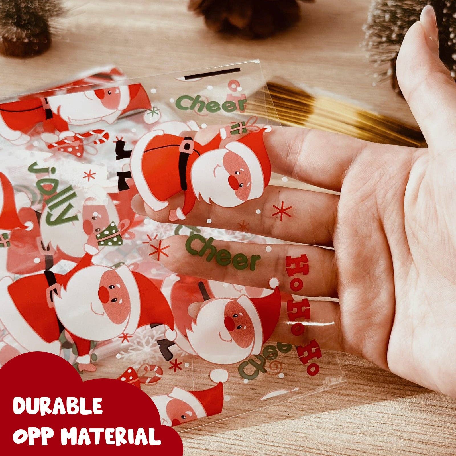 Wrapables.com - Wholesale Gift Bag - Wrapables 100pcs Christmas Cellophane Treat Bags and Ties10