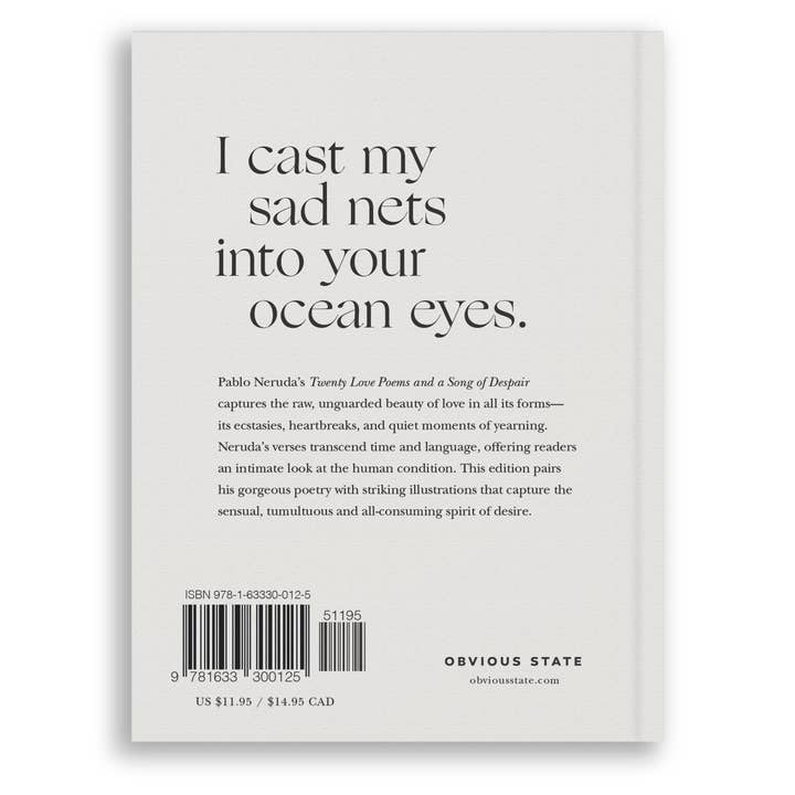 Obvious State - Wholesale Poetry & Drama - Twintig liefdesgedichten van Pablo Neruda, geïllustreerd boek1