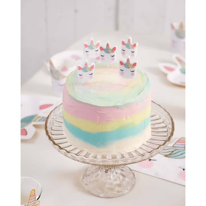 Talking Tables USA - Wholesale Cake Candle - Unicorn Face Cake Candles | 5 Pack | Kids Birthday Party |