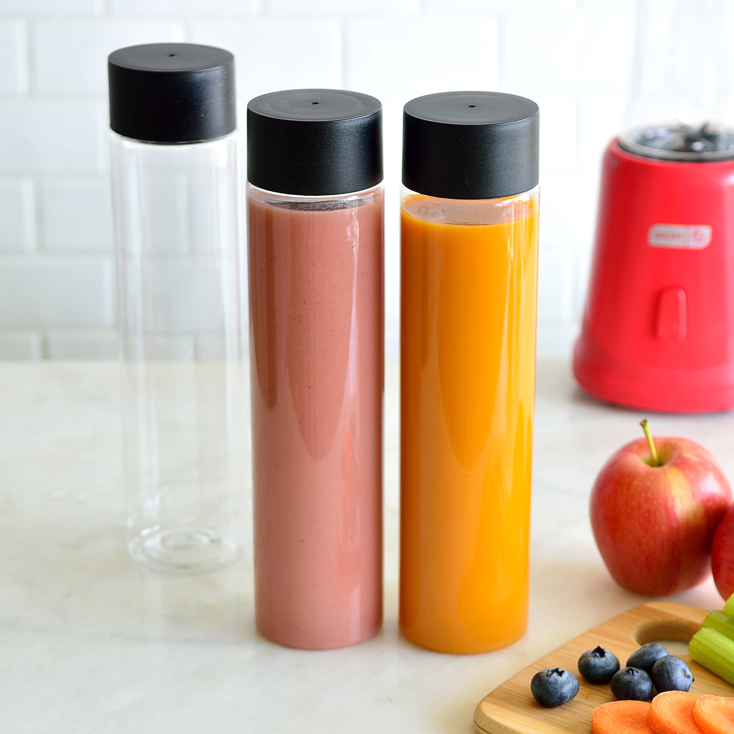 Youngever - Wholesale Water Bottle - Youngever 6 Pack 16OZ Plastic Juice Bottles with Cap - Clear2