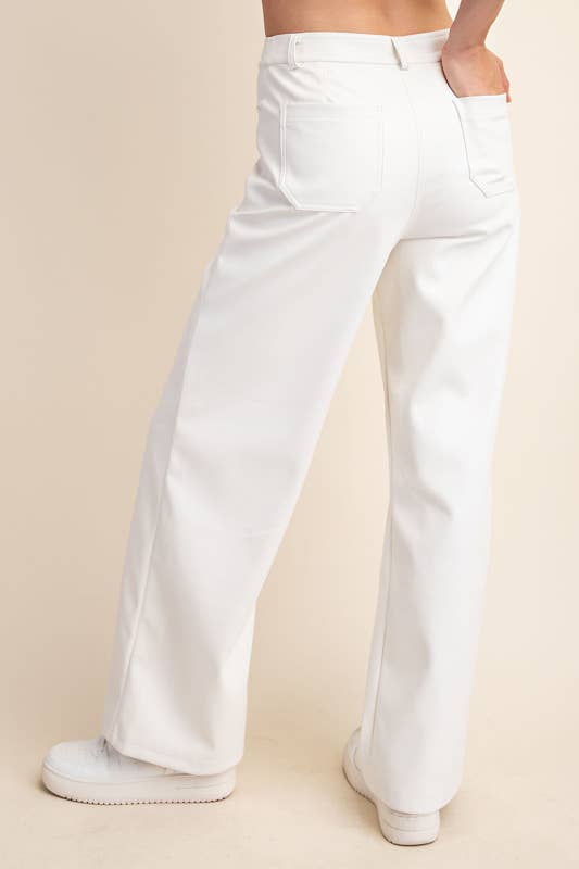 Peace Love Line – Engroshandel Bukser - Dame – PL3448 - PU LÆDER LIGE BUKSER8