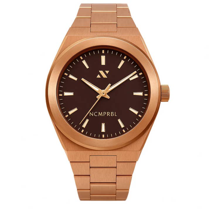 Elevate Link Mocha Swiss Movement Watch, 42mm for wholesale by NCMPRBL