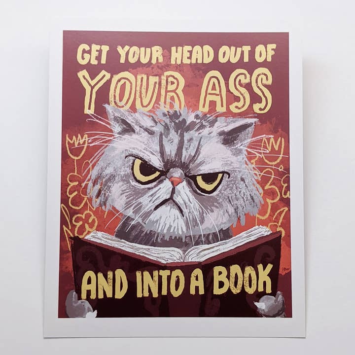 Till en bok katt - konsttryck för wholesale av Matthew Made Art