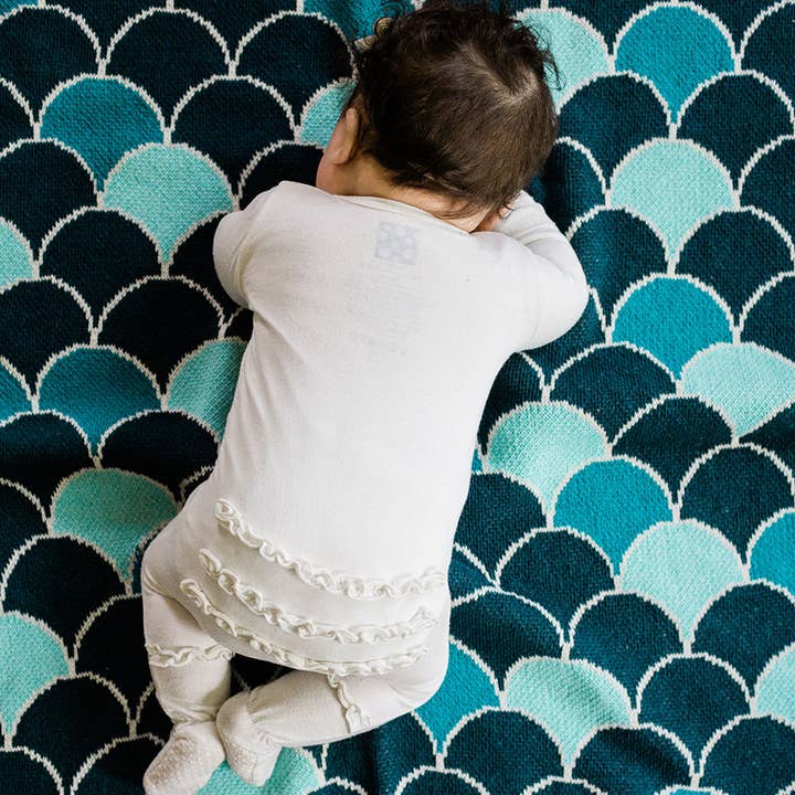 Seek & Swoon - Vendita all'ingrosso Coperta - Bambini e neonati - Zellige, coperta per bebè, motivo: sirena, marocchina, decorazione per la cameretta dei bambini
