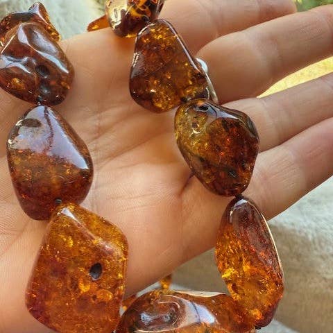 Long Honey Amber NECKLACE for wholesale by Amber House