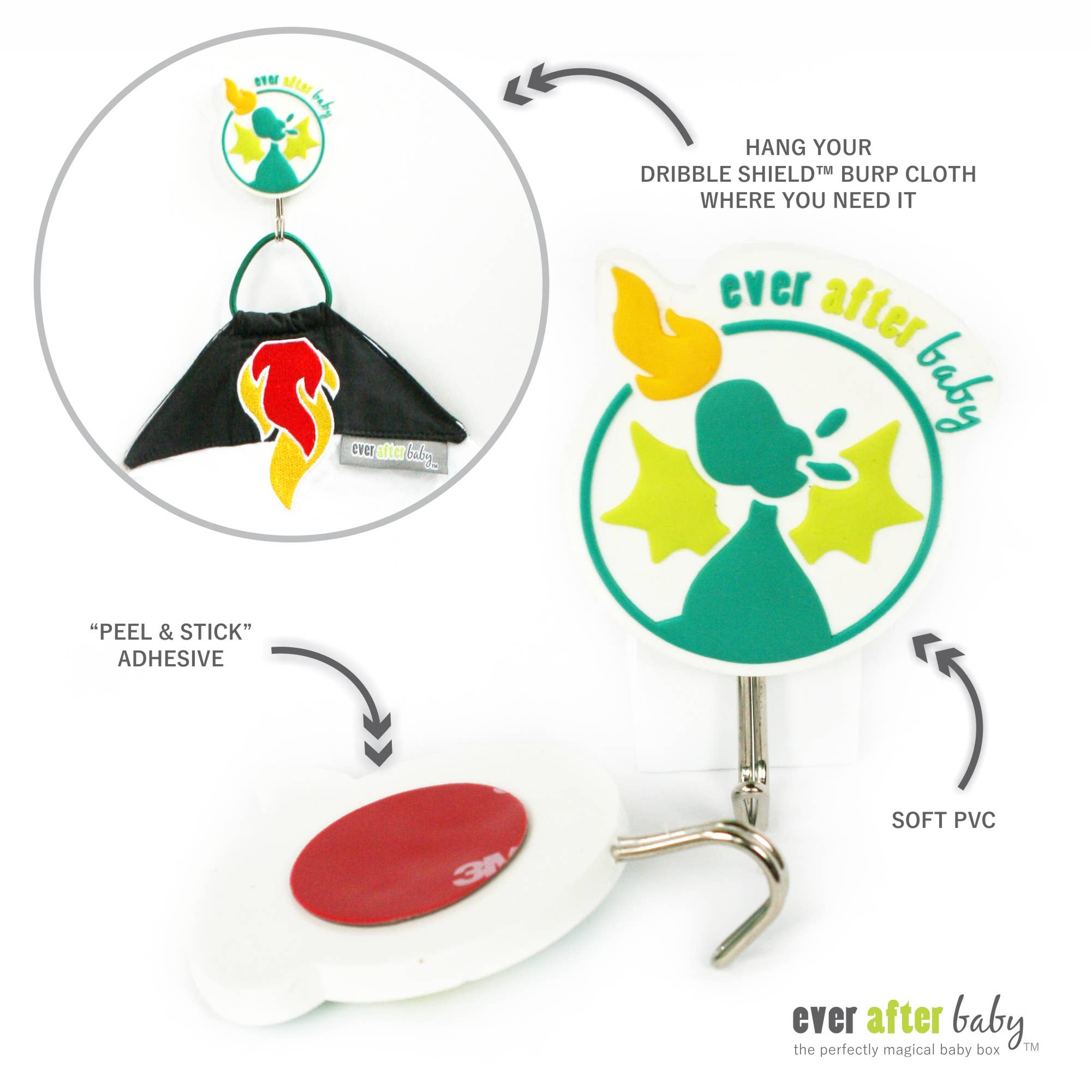 Ever After Baby - Vendita all'ingrosso Peluche - Bambini e neonati - Peluche Dragon+Panno Allattamento Mussola Burp Teal14