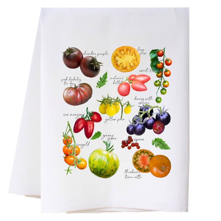 Heirloom Tomatoes Kitchen Towel for wholesale by Cora & Pate