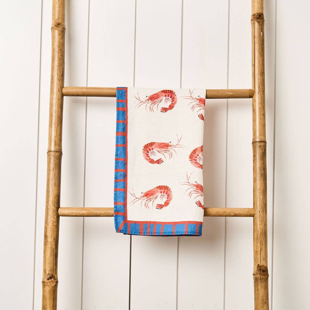 Tam Tam Paper & Cloth - Wholesale Tea Towel - Tea Towel - Pure Linen - Bucket of Shrimp - Vibrant Kitchen Textile