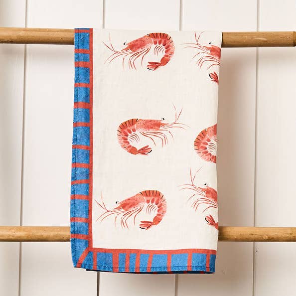Tam Tam Paper & Cloth - Wholesale Tea Towel - Tea Towel - Pure Linen - Bucket of Shrimp - Vibrant Kitchen Textile0
