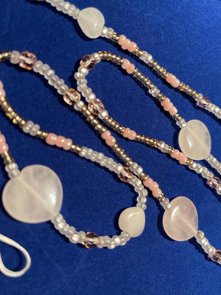 Cintura de 2 fios de quartzo rosa genuíno por atacado de Letrice Custom Creations LLC