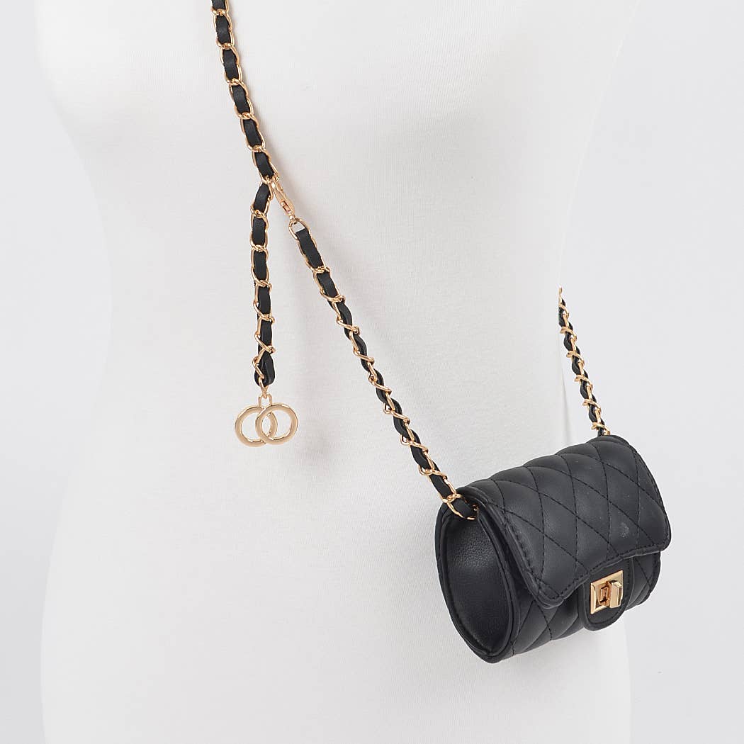 3AM BY H&D ACCESSORIES – wholesale Crossbody bag – Women's – Quilted Mini Bag w/ Chain Belt4
