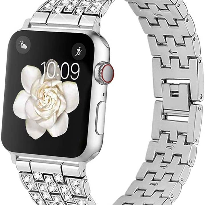 Dressy Metal Band for Apple Watch with Bling Rhinestones for wholesale by Worryfree Gadgets
