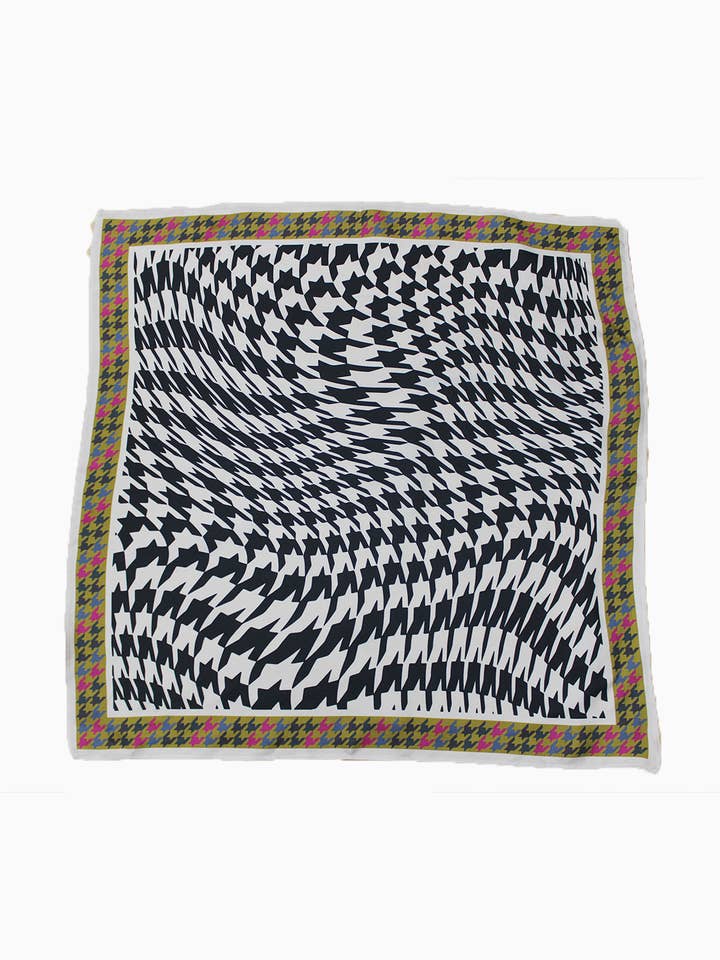 Small Silk Print Scarf Houndstooth | PRE-ORDER for wholesale by Alice Alexander