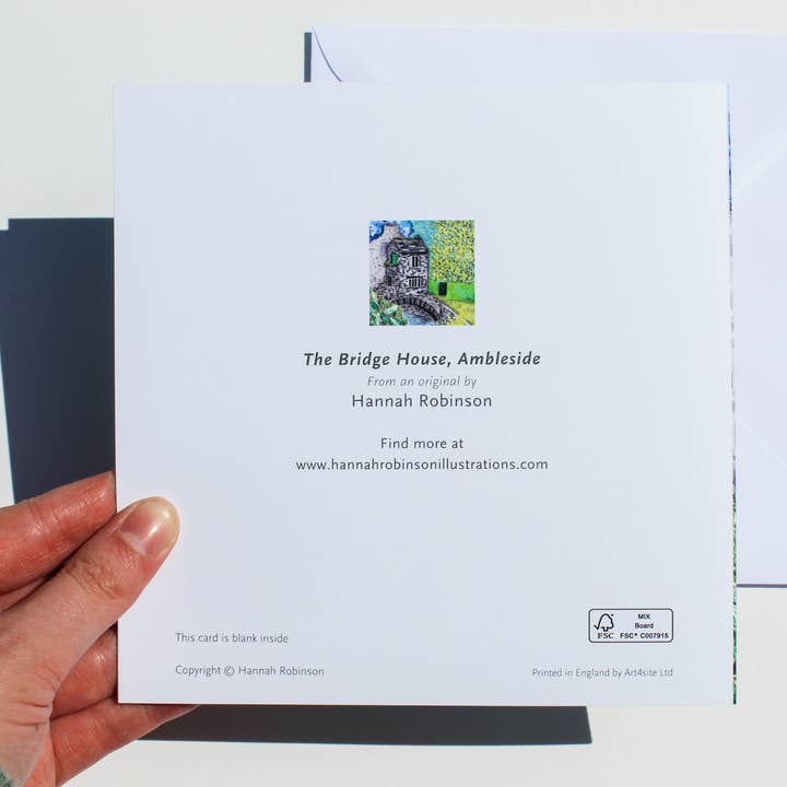 Hannah Robinson Illustrations - Wholesale Everyday Greeting Card - The Bridge House, Ambleside, Lake District Greeting Card