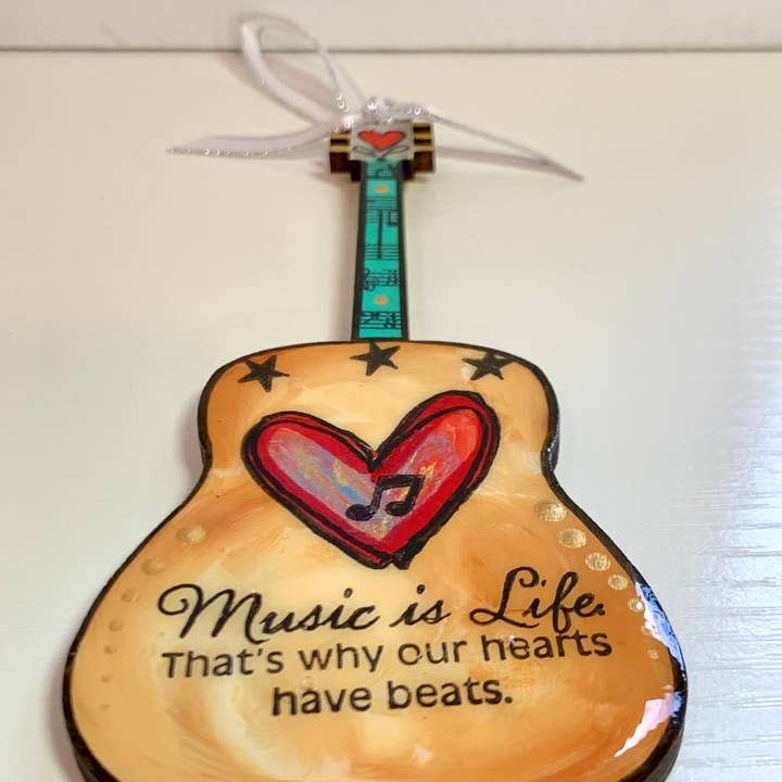 Clever Clogs Art - Vente Objets de décoration - Ornement pour guitare Music Is Life5