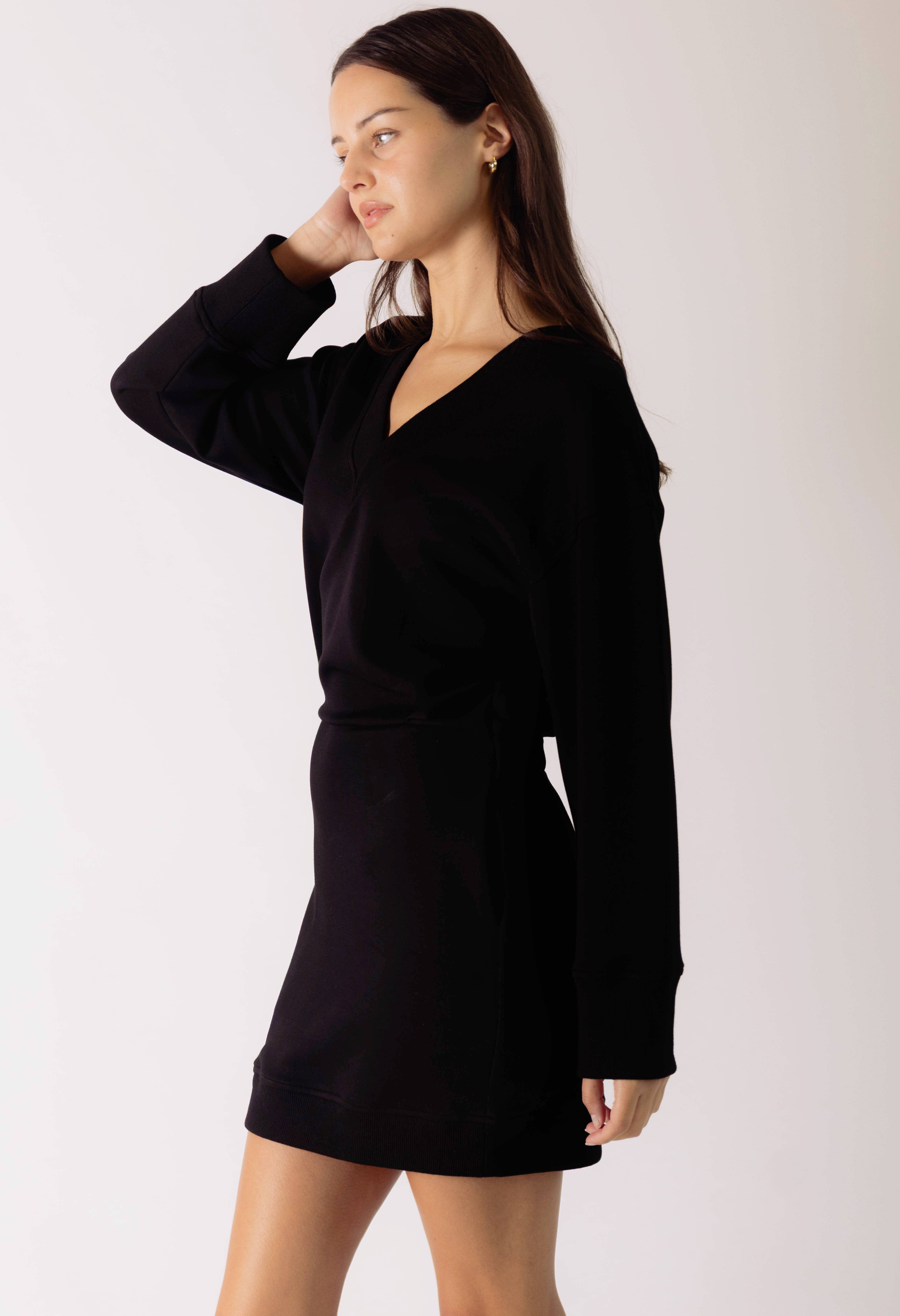 P. CILL - Wholesale Dress - Women's - P. CILL Butter Modal V Neck Ribbed Contrast Mini Dress9