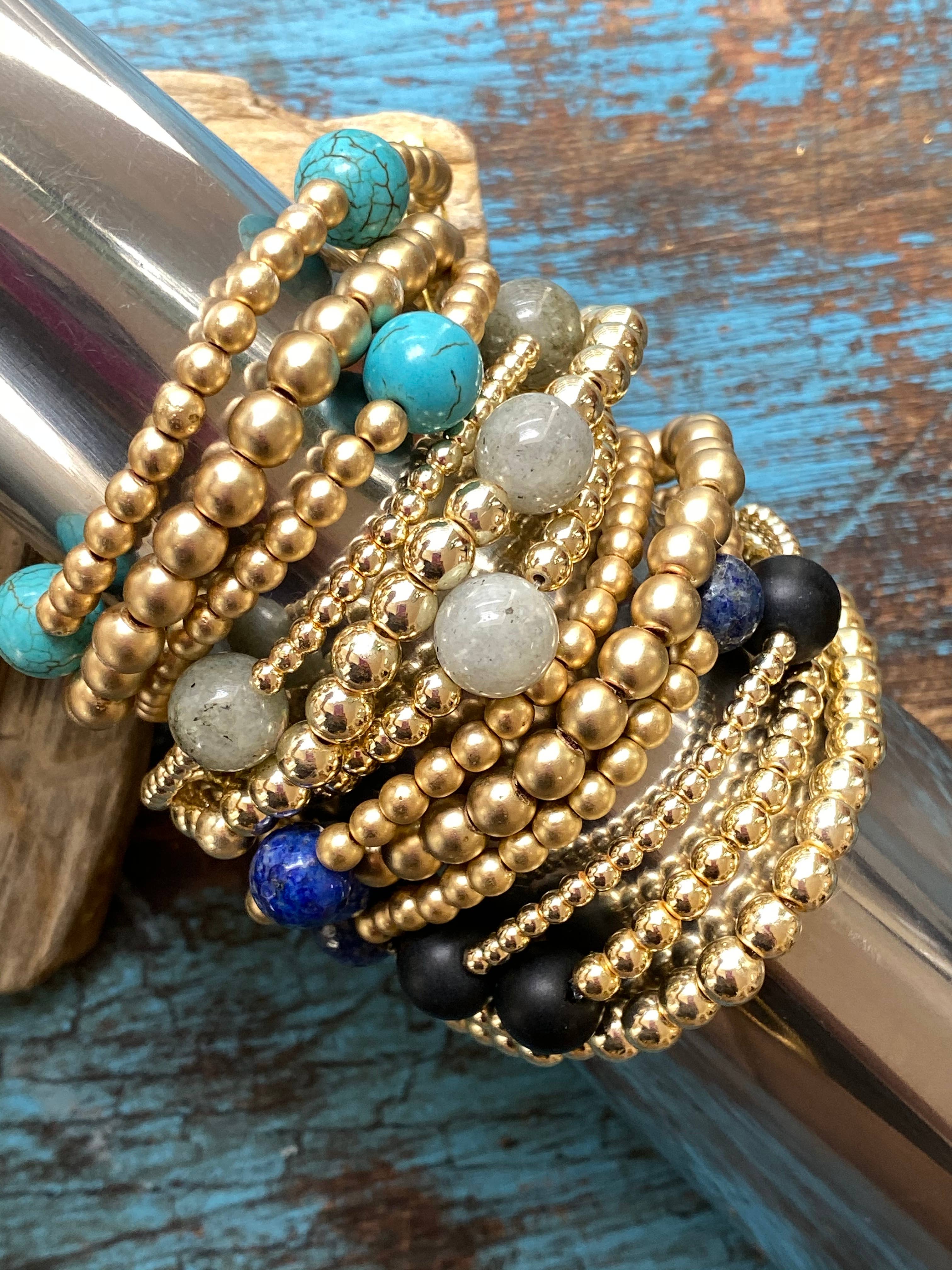 Hila – Pulseira de missangas por atacado – Pulseira de Contas de Hematite Dourada Esperança com Pérolas3