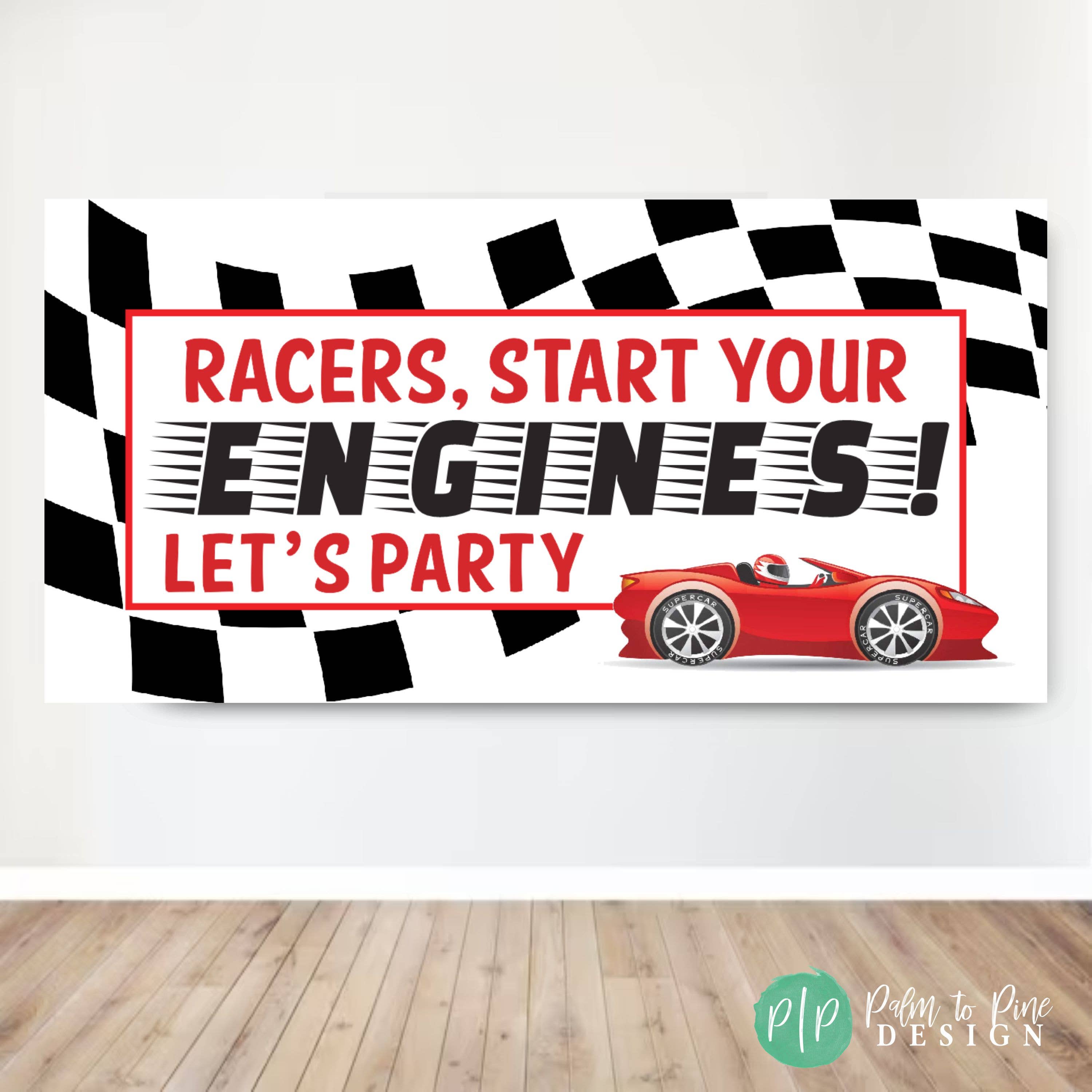 Palm to Pine Design - Wholesale Party Sign/Banner - Racecar Birthday Banner for Boys, Printed on Vinyl3