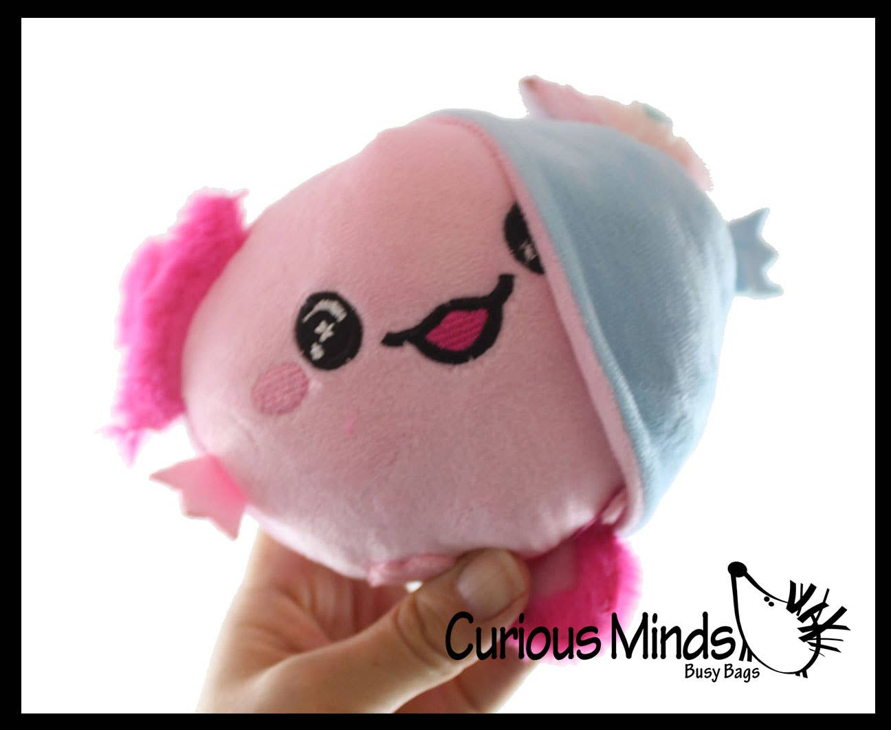 Curious Minds Toys - Wholesale Stuffed/Plush Toy - Kids & Baby - 1 Reversible Axolotl Animal Plush Flip Inside Out Animals - 4