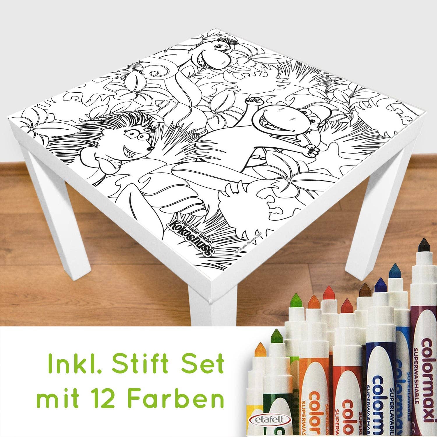 Playmatt - Wholesale Coloring Mat - Kids & Baby - Little Dragon Coconut Coloring Playmat - Washable3