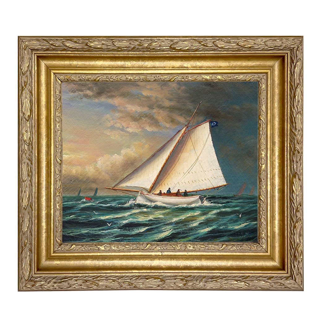 Madison Bay Co. - Historical Home Decor Reproductions - Wholesale Schilderen/Tekenen - Racing Boot Vintage Schilderij Afdruk op Canvas12