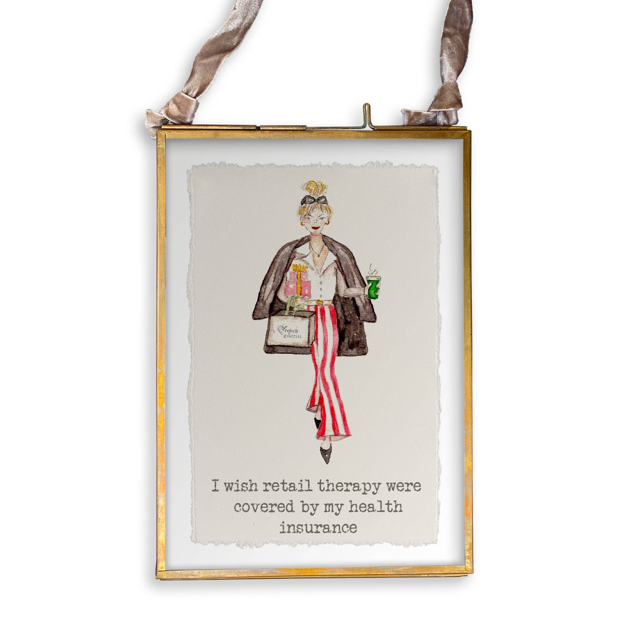 French Graffiti - Wholesale Tea Towel - Retail Therapy Shopper Girl13