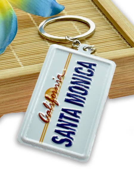 "Santa Monica" California Classics License Plate Keychain for wholesale by DK Hawaii