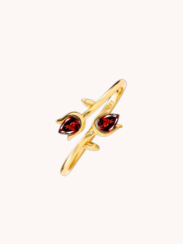 Gold Adjustable Ring Tulip–Spring Jewelry for wholesale by Gratinsta