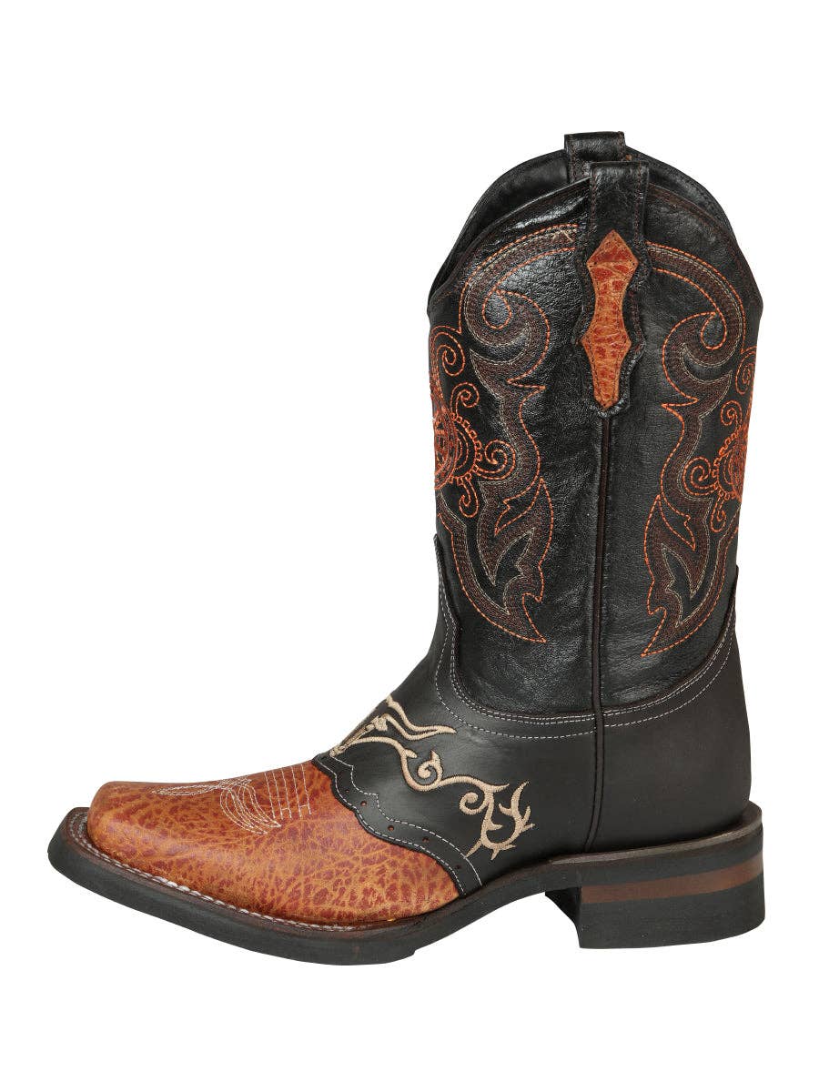 El General Western Wear – Großhandel Cowboystiefel – Herren – El General Rodeo-Stiefel – Crazy Wine mit Stickerei 406671
